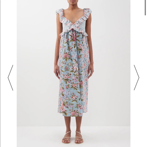 COPY - D’ASCOLI Elise ruffled floral silk fine-khadi dress - Picture 2 of 8